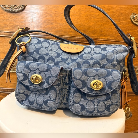 Coach Handbags - 💙 Coach Signature Denim Cargo Shoulder Bag | 3239